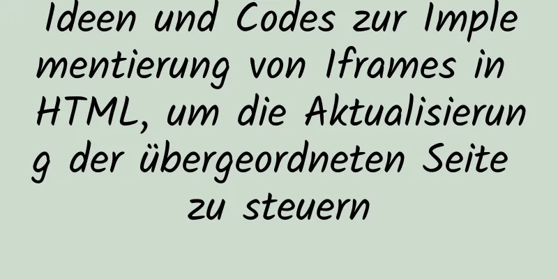 Ideen und Codes zur Implementierung von Iframes in HTML, um die Aktualisierung der übergeordneten Seite zu steuern