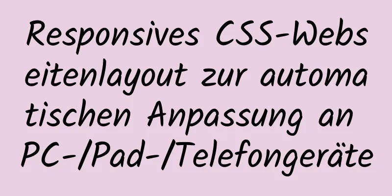 Responsives CSS-Webseitenlayout zur automatischen Anpassung an PC-/Pad-/Telefongeräte