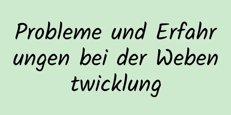 Probleme und Erfahrungen bei der Webentwicklung