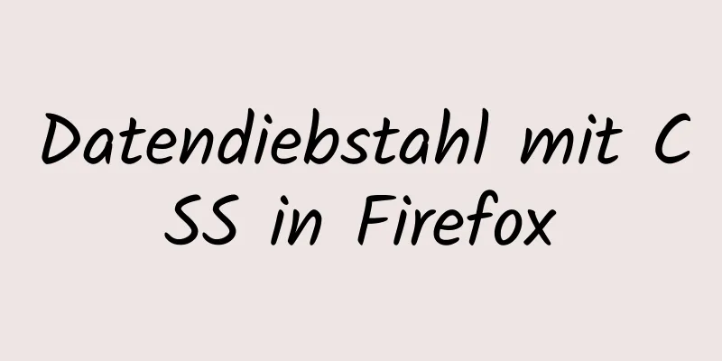 Datendiebstahl mit CSS in Firefox