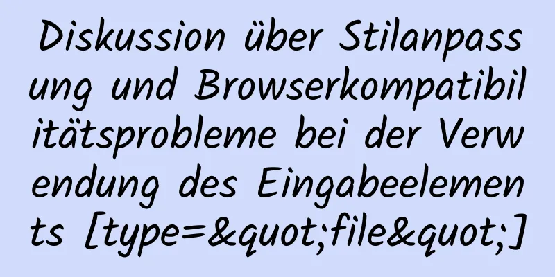 Diskussion über Stilanpassung und Browserkompatibilitätsprobleme bei der Verwendung des Eingabeelements [type="file"]