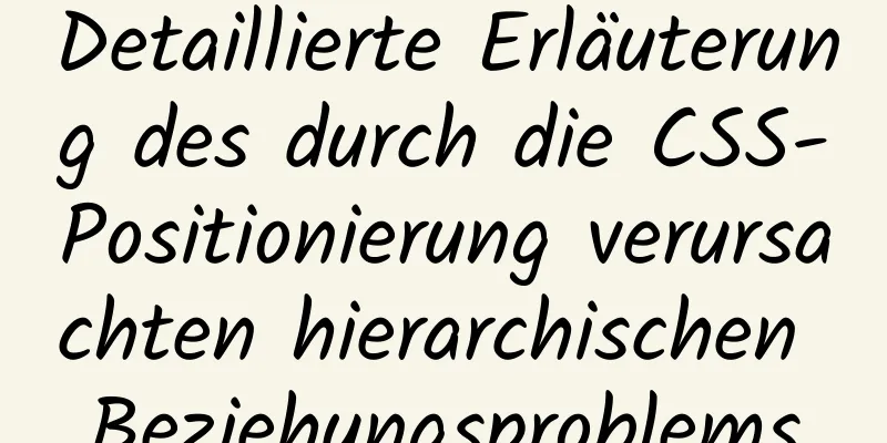 Detaillierte Erläuterung des durch die CSS-Positionierung verursachten hierarchischen Beziehungsproblems