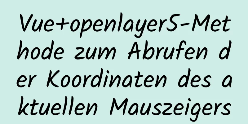 Vue+openlayer5-Methode zum Abrufen der Koordinaten des aktuellen Mauszeigers