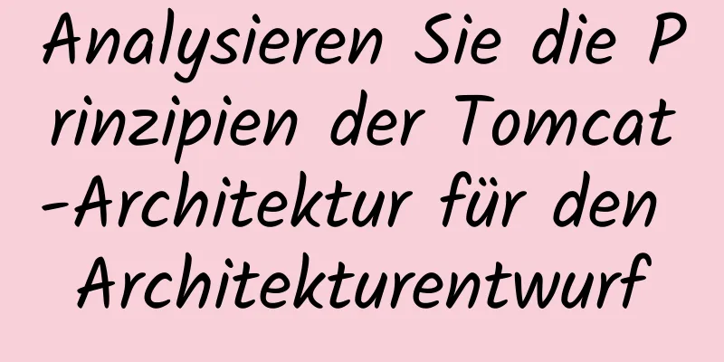 Analysieren Sie die Prinzipien der Tomcat-Architektur für den Architekturentwurf