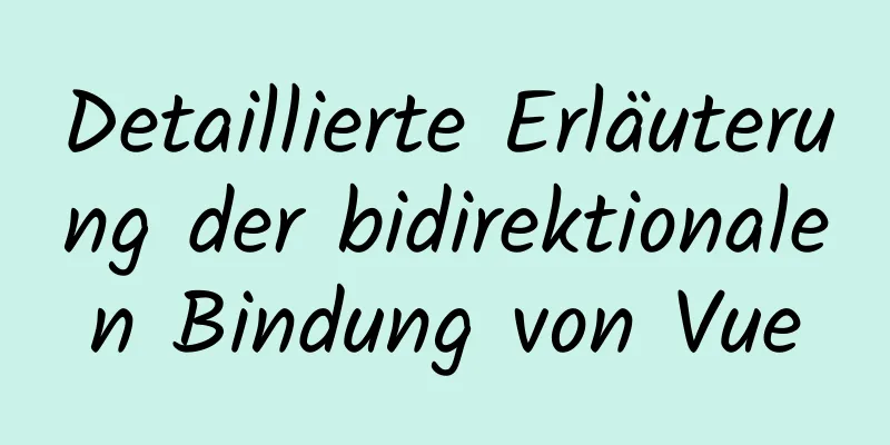 Detaillierte Erläuterung der bidirektionalen Bindung von Vue