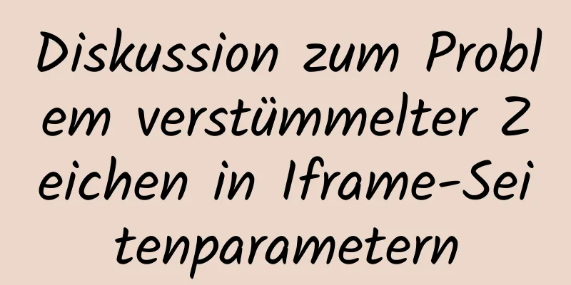 Diskussion zum Problem verstümmelter Zeichen in Iframe-Seitenparametern