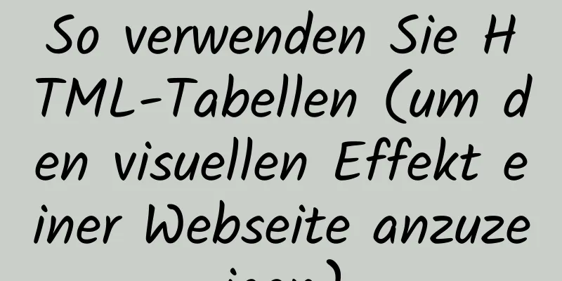 So verwenden Sie HTML-Tabellen (um den visuellen Effekt einer Webseite anzuzeigen)