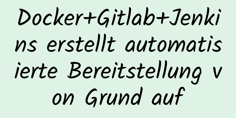 Docker+Gitlab+Jenkins erstellt automatisierte Bereitstellung von Grund auf