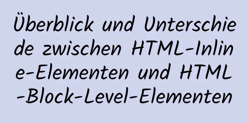 Überblick und Unterschiede zwischen HTML-Inline-Elementen und HTML-Block-Level-Elementen