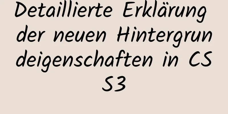 Detaillierte Erklärung der neuen Hintergrundeigenschaften in CSS3