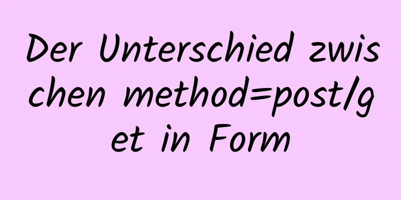 Der Unterschied zwischen method=post/get in Form