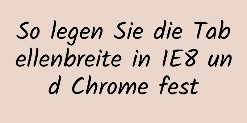 So legen Sie die Tabellenbreite in IE8 und Chrome fest