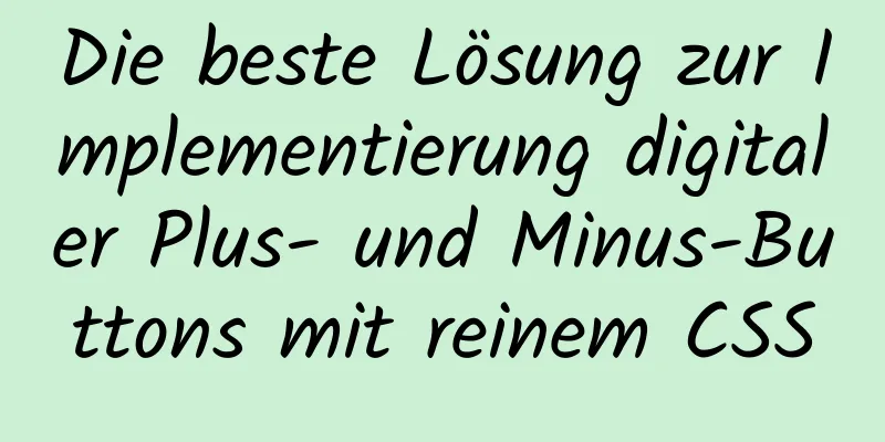 Die beste Lösung zur Implementierung digitaler Plus- und Minus-Buttons mit reinem CSS