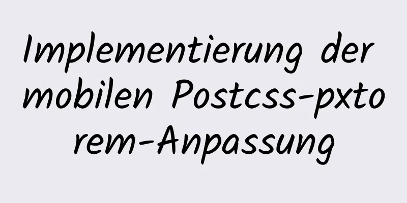 Implementierung der mobilen Postcss-pxtorem-Anpassung