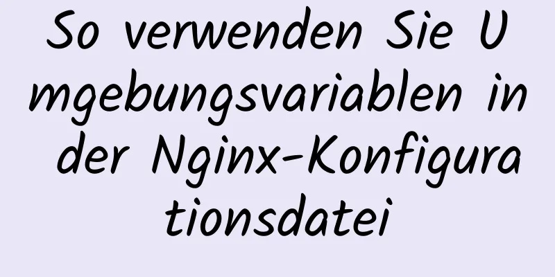 So verwenden Sie Umgebungsvariablen in der Nginx-Konfigurationsdatei