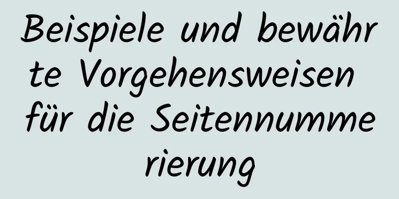 Beispiele und bewährte Vorgehensweisen für die Seitennummerierung