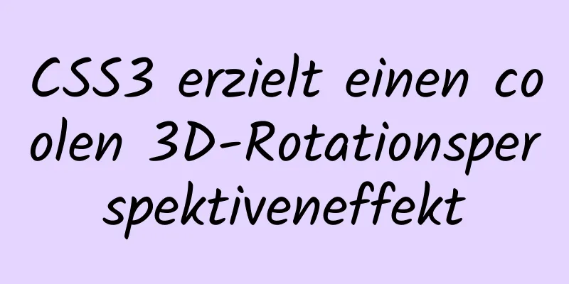 CSS3 erzielt einen coolen 3D-Rotationsperspektiveneffekt