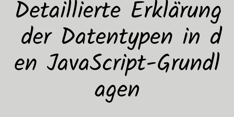 Detaillierte Erklärung der Datentypen in den JavaScript-Grundlagen