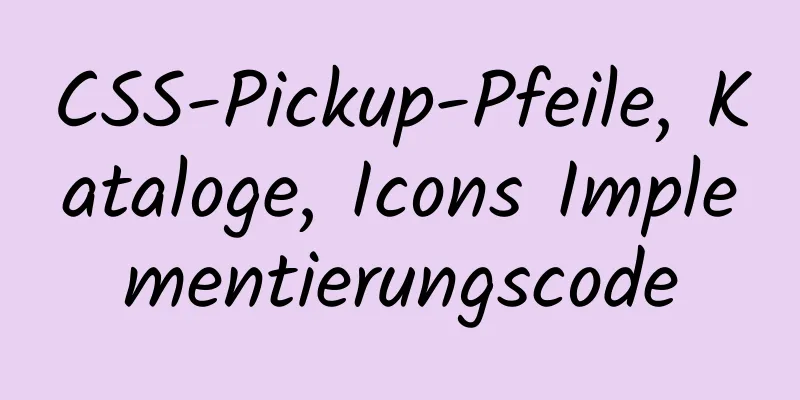 CSS-Pickup-Pfeile, Kataloge, Icons Implementierungscode