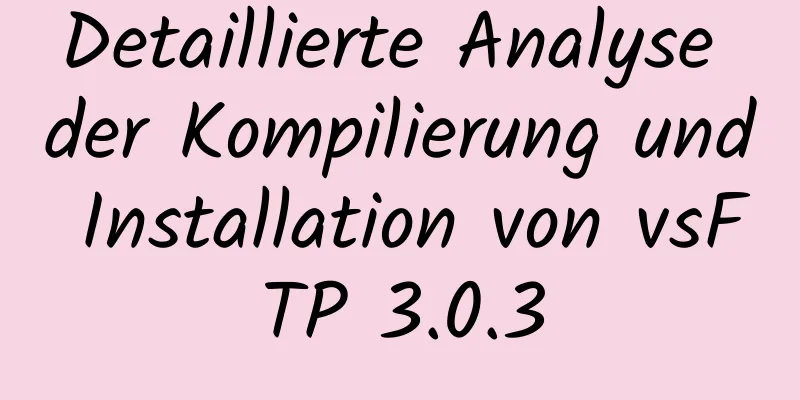 Detaillierte Analyse der Kompilierung und Installation von vsFTP 3.0.3