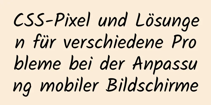 CSS-Pixel und Lösungen für verschiedene Probleme bei der Anpassung mobiler Bildschirme