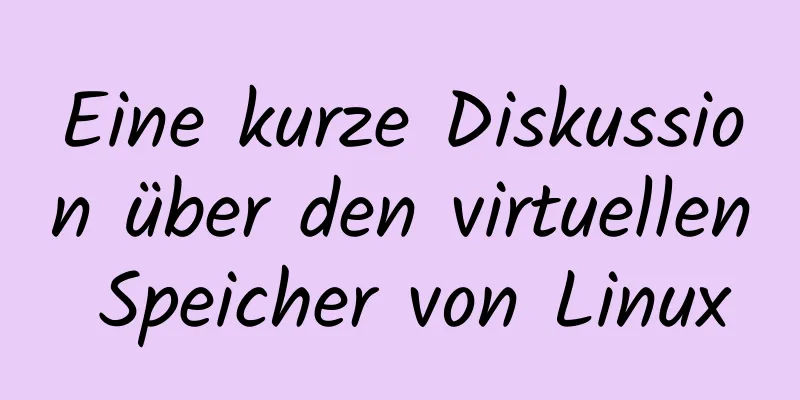 Eine kurze Diskussion über den virtuellen Speicher von Linux