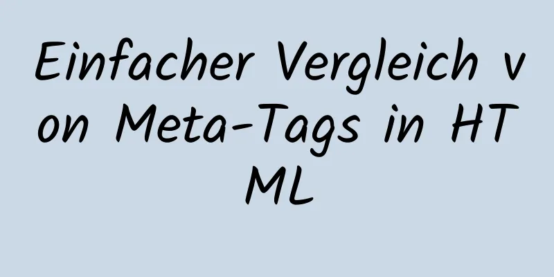 Einfacher Vergleich von Meta-Tags in HTML