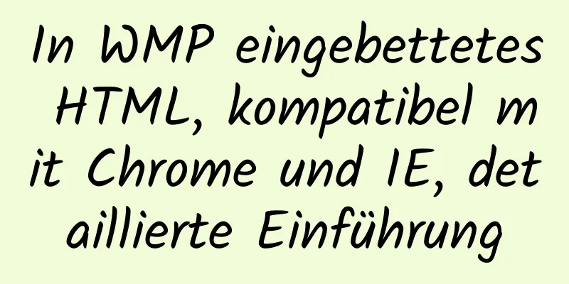 In WMP eingebettetes HTML, kompatibel mit Chrome und IE, detaillierte Einführung