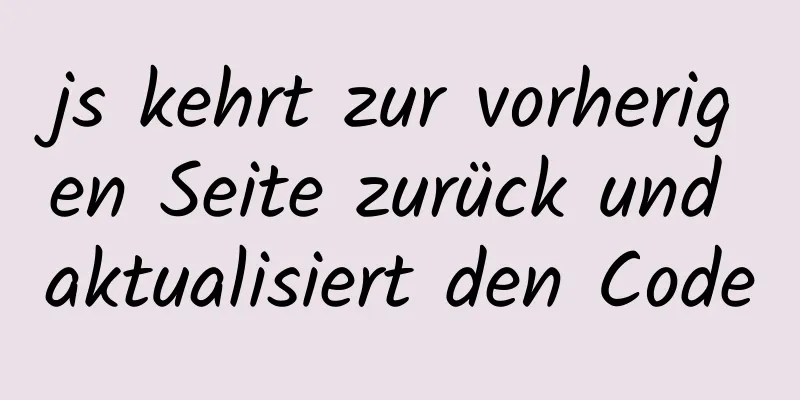 js kehrt zur vorherigen Seite zurück und aktualisiert den Code