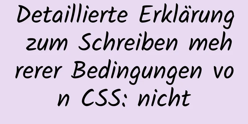 Detaillierte Erklärung zum Schreiben mehrerer Bedingungen von CSS: nicht