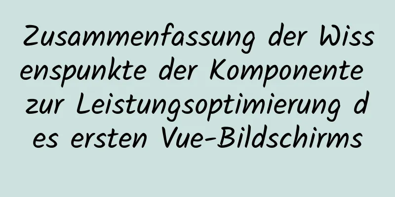 Zusammenfassung der Wissenspunkte der Komponente zur Leistungsoptimierung des ersten Vue-Bildschirms