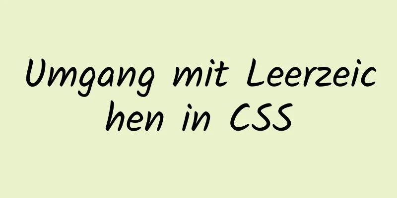 Umgang mit Leerzeichen in CSS