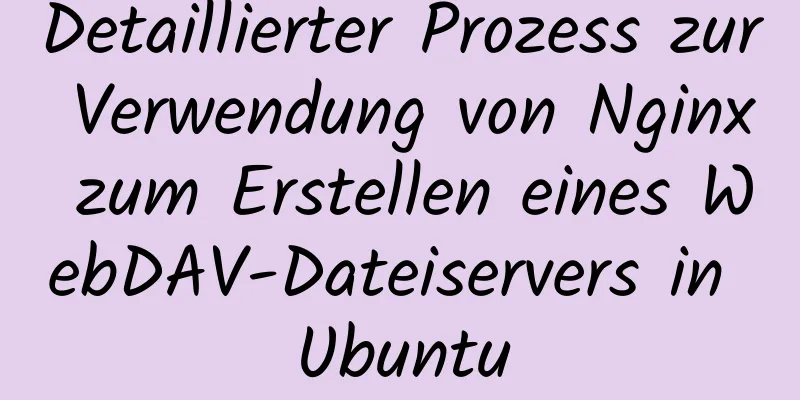 Detaillierter Prozess zur Verwendung von Nginx zum Erstellen eines WebDAV-Dateiservers in Ubuntu