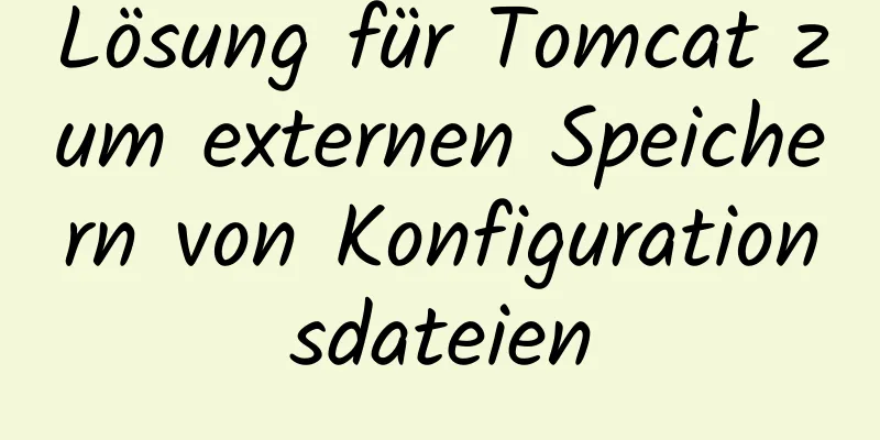 Lösung für Tomcat zum externen Speichern von Konfigurationsdateien