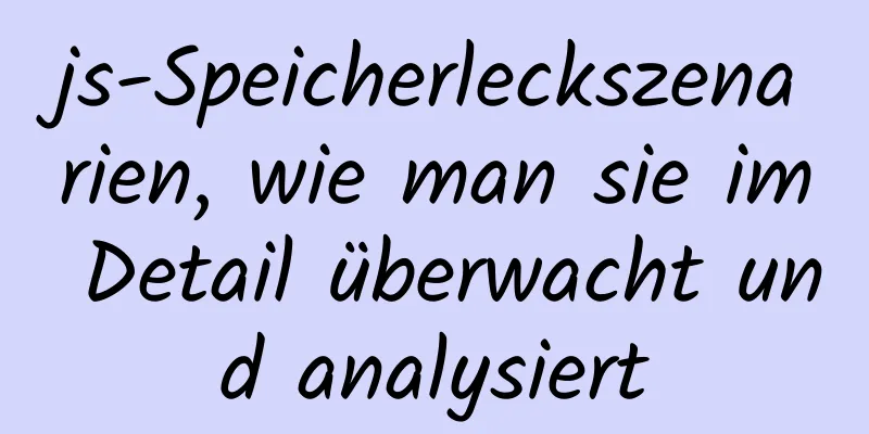 js-Speicherleckszenarien, wie man sie im Detail überwacht und analysiert