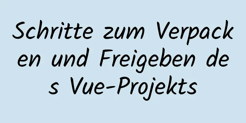 Schritte zum Verpacken und Freigeben des Vue-Projekts