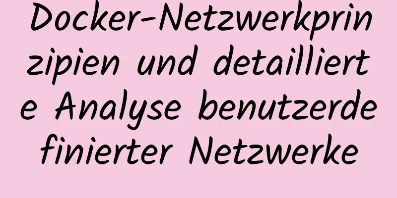 Docker-Netzwerkprinzipien und detaillierte Analyse benutzerdefinierter Netzwerke