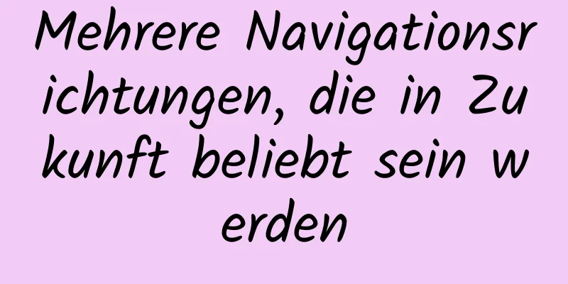 Mehrere Navigationsrichtungen, die in Zukunft beliebt sein werden