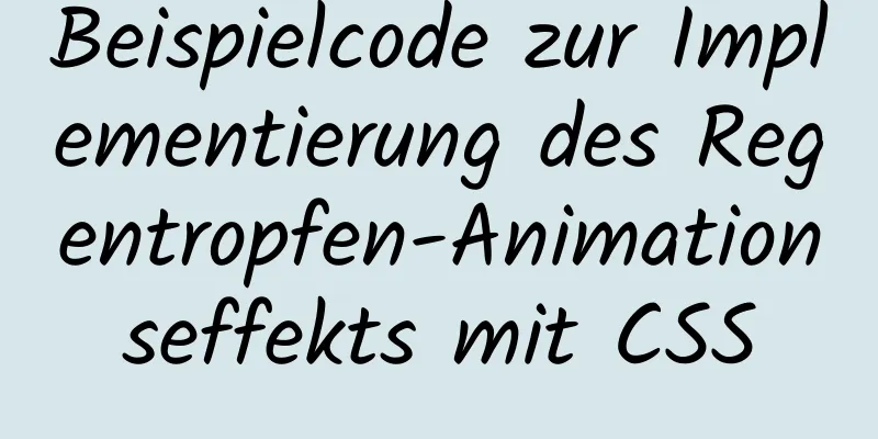 Beispielcode zur Implementierung des Regentropfen-Animationseffekts mit CSS