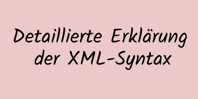 Detaillierte Erklärung der XML-Syntax