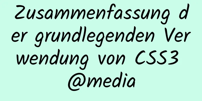 Zusammenfassung der grundlegenden Verwendung von CSS3 @media