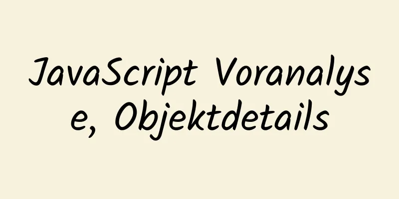 JavaScript Voranalyse, Objektdetails