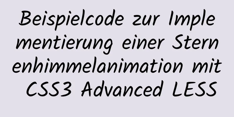 Beispielcode zur Implementierung einer Sternenhimmelanimation mit CSS3 Advanced LESS