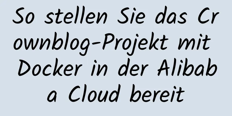 So stellen Sie das Crownblog-Projekt mit Docker in der Alibaba Cloud bereit