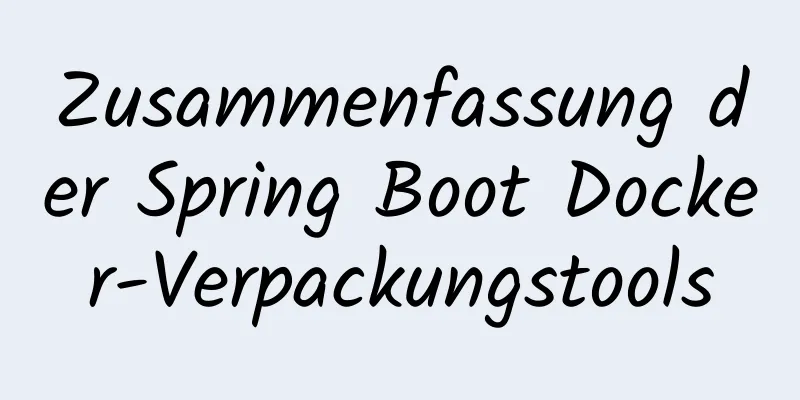 Zusammenfassung der Spring Boot Docker-Verpackungstools