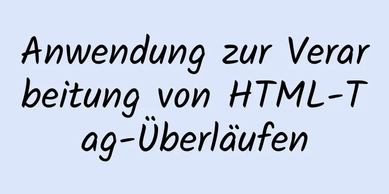 Anwendung zur Verarbeitung von HTML-Tag-Überläufen