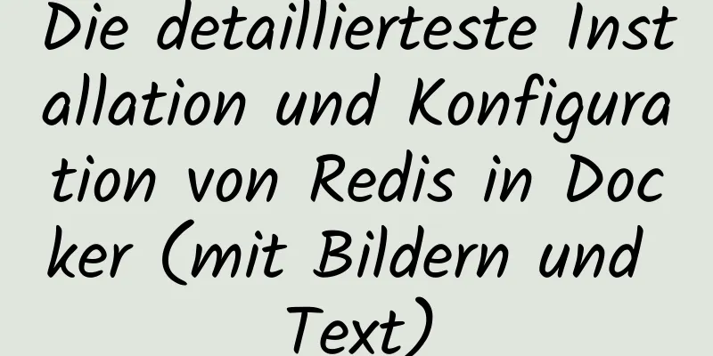 Die detaillierteste Installation und Konfiguration von Redis in Docker (mit Bildern und Text)