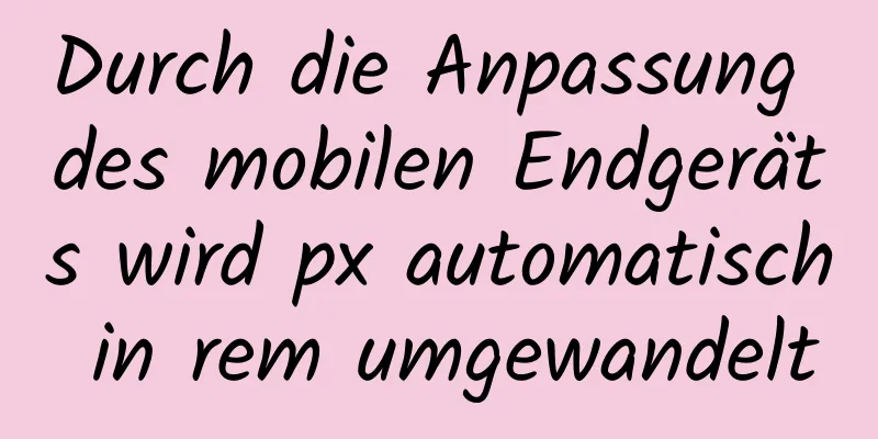 Durch die Anpassung des mobilen Endgeräts wird px automatisch in rem umgewandelt