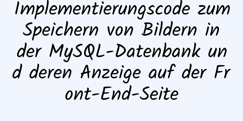 Implementierungscode zum Speichern von Bildern in der MySQL-Datenbank und deren Anzeige auf der Front-End-Seite