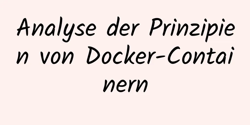 Analyse der Prinzipien von Docker-Containern